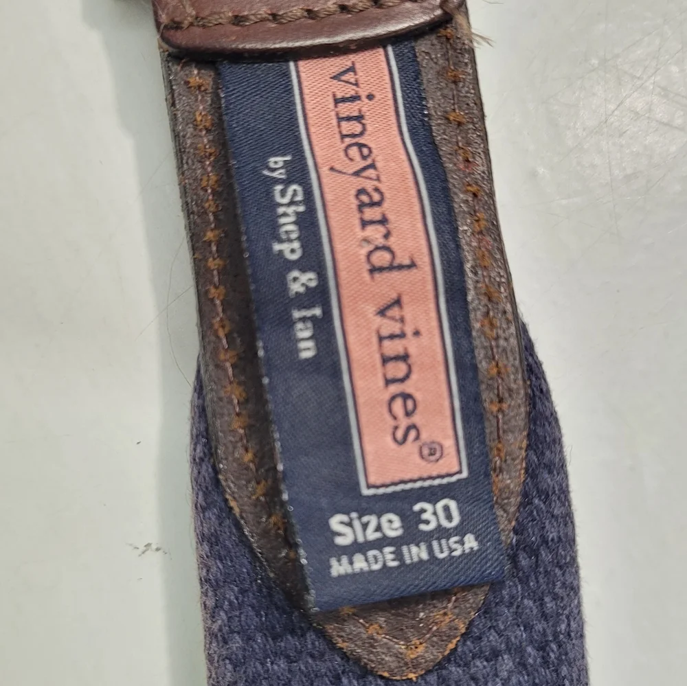 VINEYARD VINES GREEN RIBBON ANCHOR WAVES BELT BOYS SIZE 30